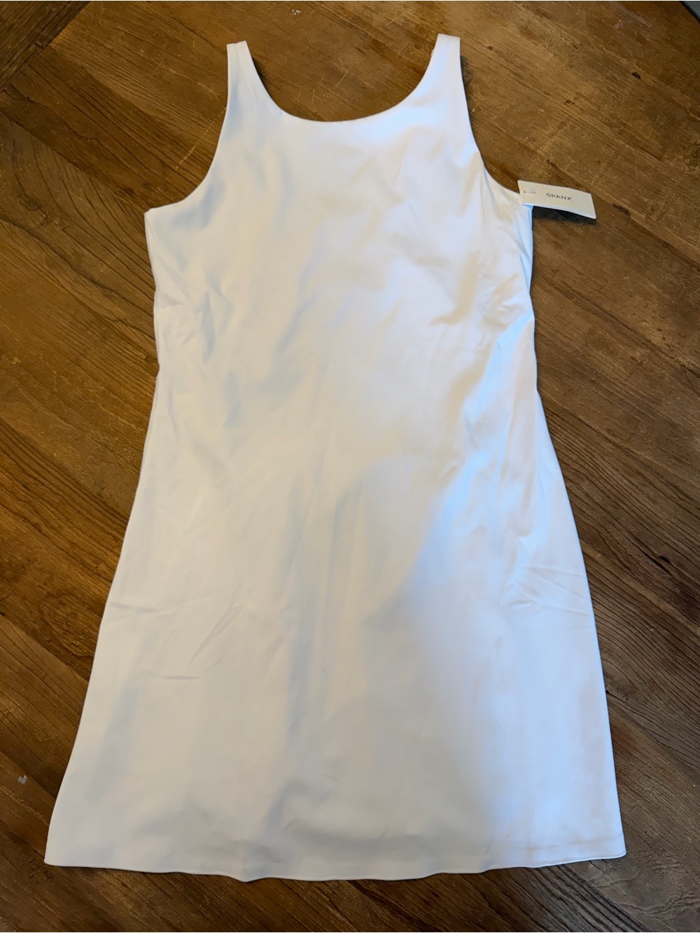 SPANX Power Boost Exercise Dress White Fitted Sleeveless Quick Dry Small NWT